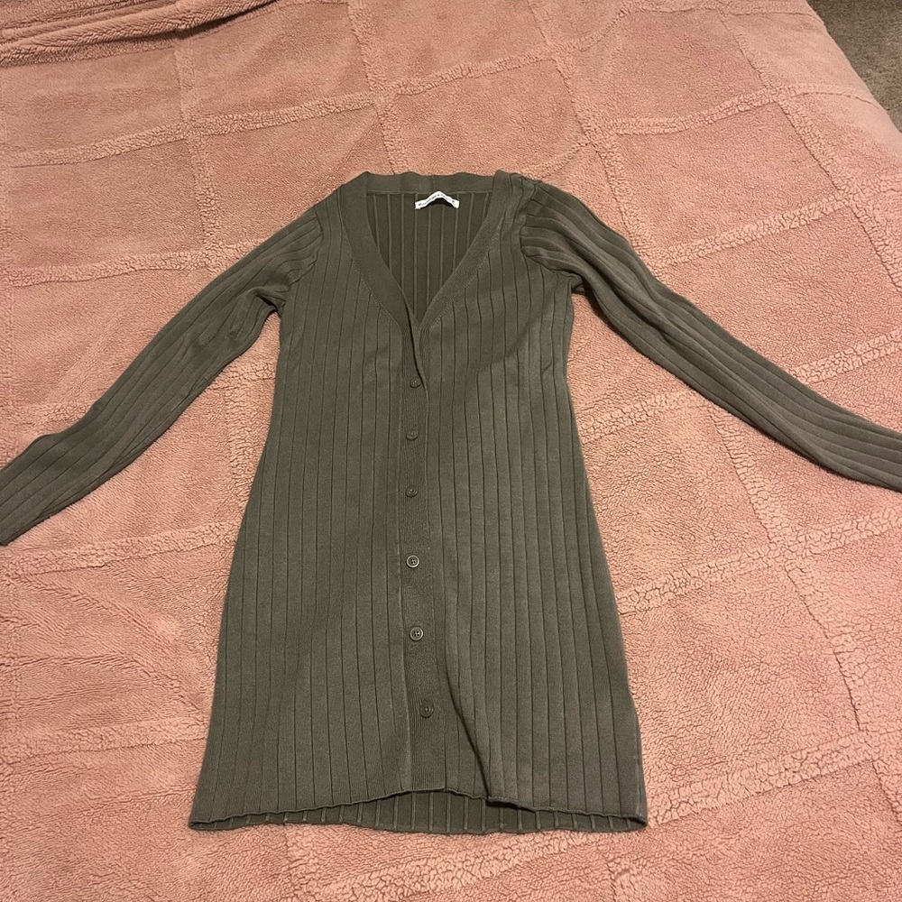 Abercrombie & Fitch Olive Long Sleeve Dress